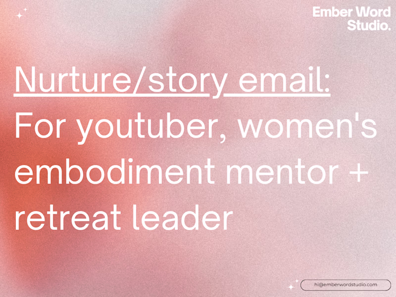 Cover image for Nurture Email for Women's Youtuber