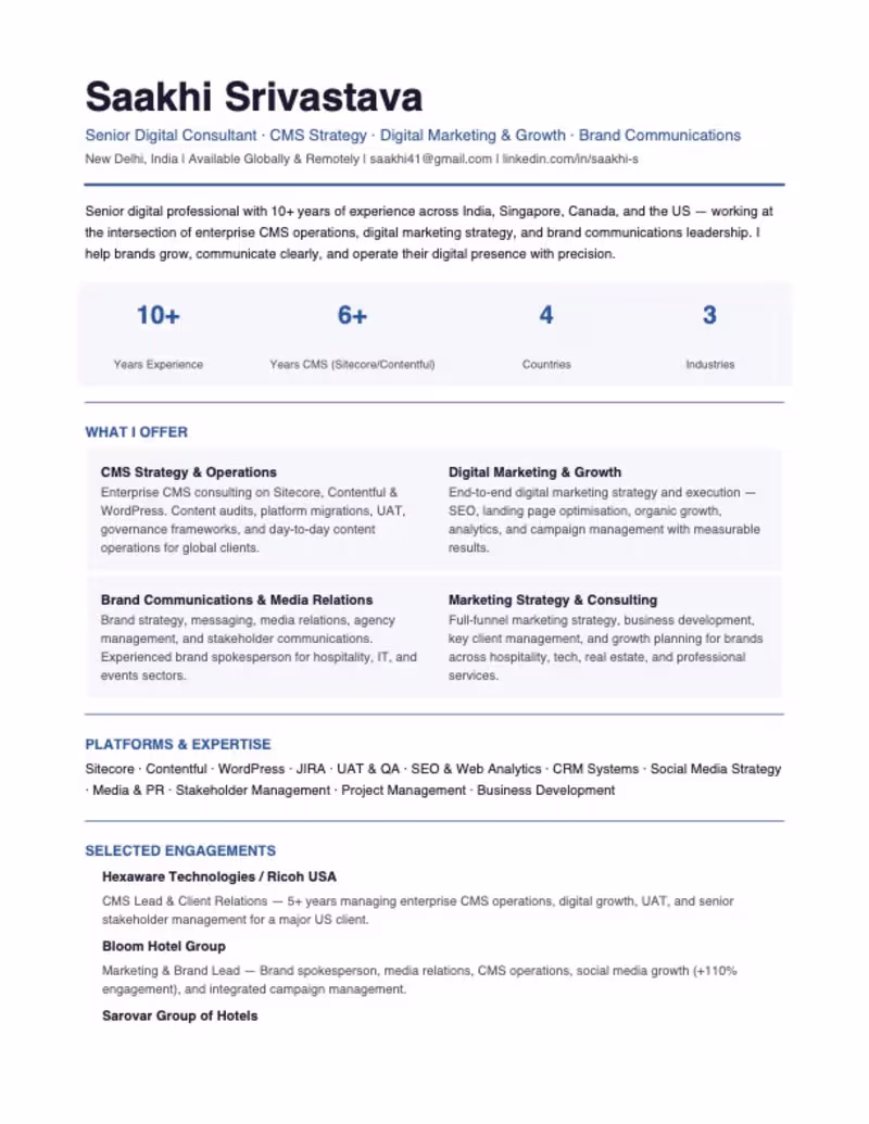 Cover image for Senior digital consultant offering CMS