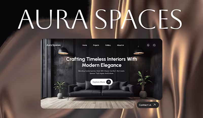 Cover image for Aura Space| Website for Interior design studio