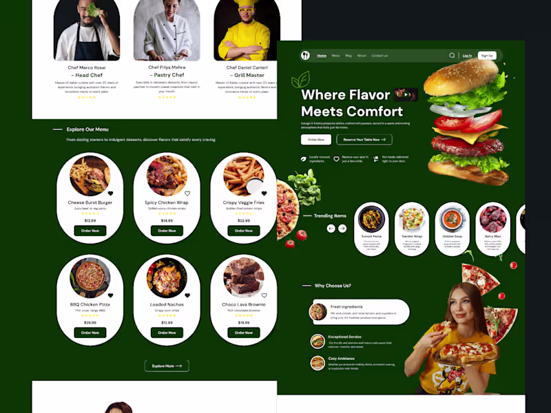 Cover image for Café Website — Figma UI