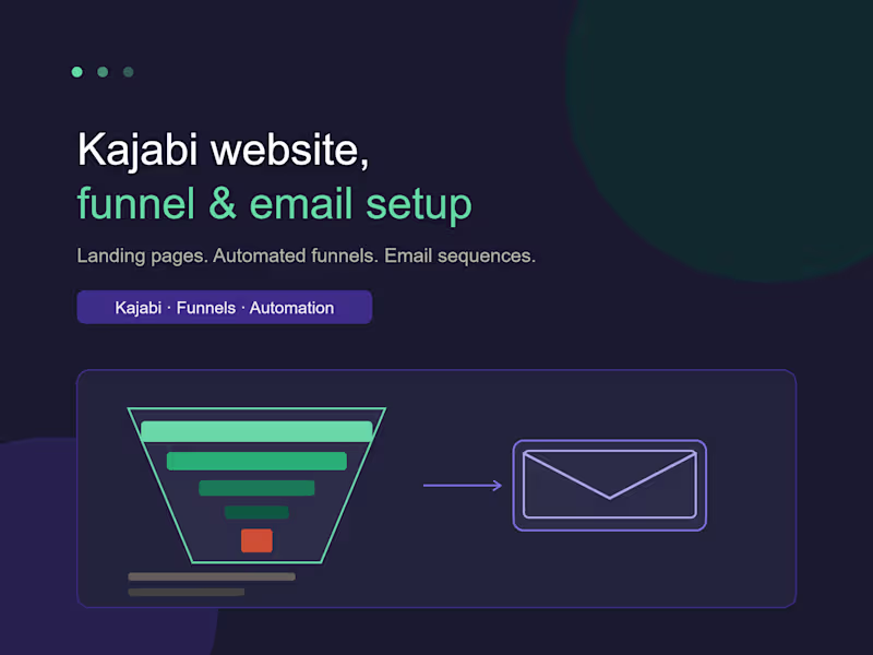 Cover image for Kajabi Website, Funnel & Email Setup
