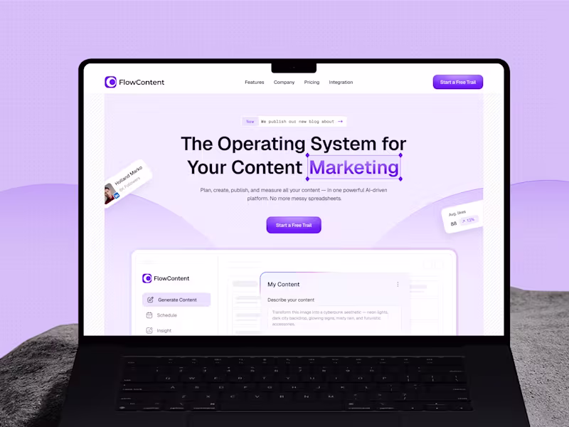 Cover image for FlowContent AI SaaS Website Development