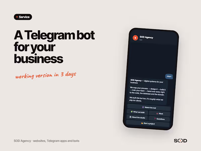 Cover image for Telegram bot for orders, bookings and payments