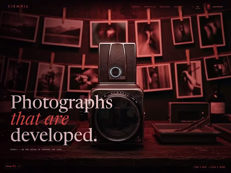 Cover image for CIEMNIA — photographer, one photo printed three ways