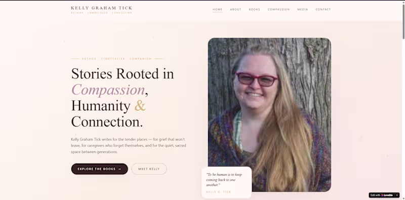 Cover image for Author Website Design — Kelly