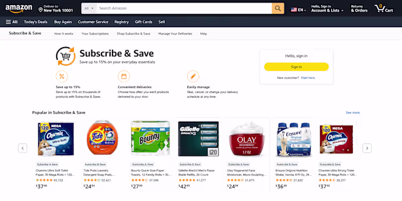 Cover image for Amazon Subscribe & Save —