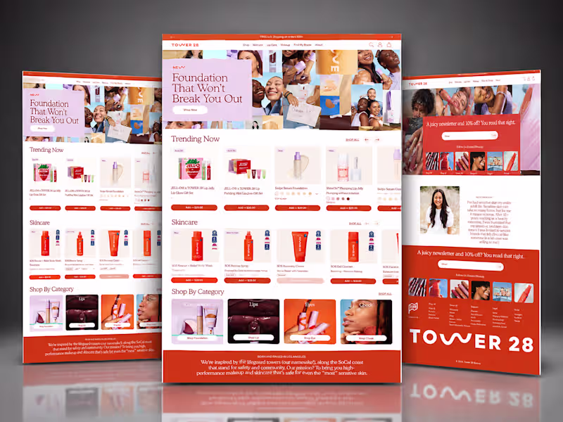 Cover image for Tower 28 Beauty Redesign Concept for Sensitive Skin