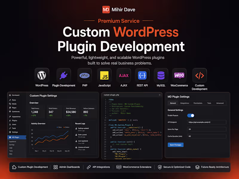 Cover image for Custom WordPress Plugin Development