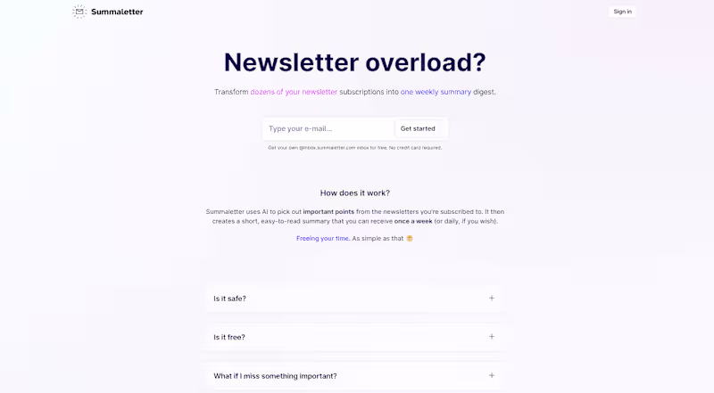 Cover image for SummaLetter - AI newsletter summarizer