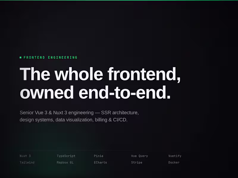 Cover image for Vue / Nuxt 3 Frontend Development