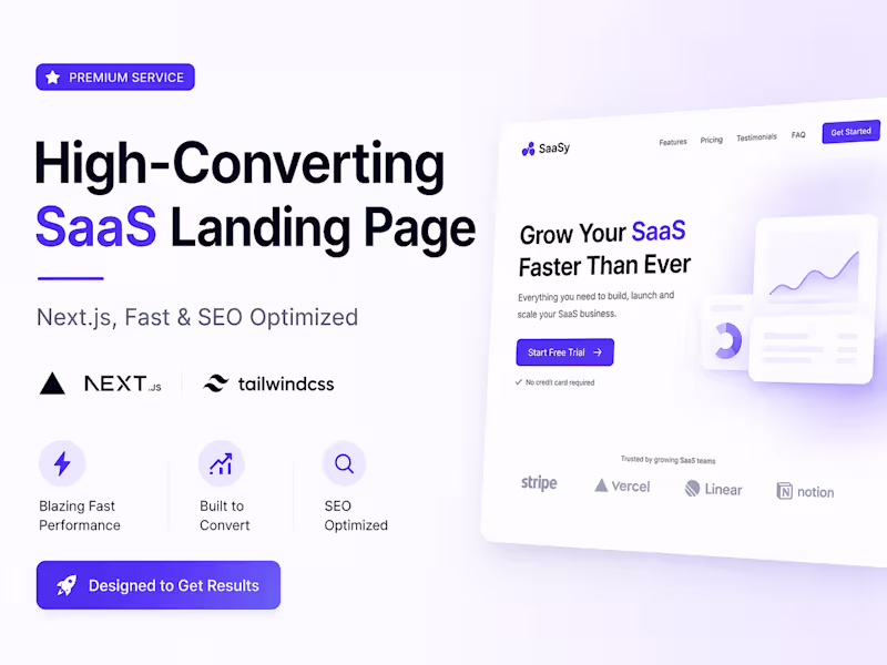 Cover image for High-Converting SaaS Landing Page(Next.js, Fast & SEO Optimized)