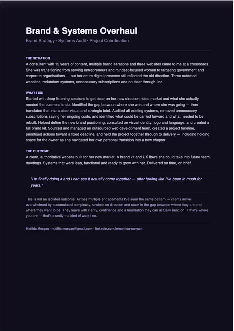 Cover image for From Chaos to Clarity: Rebuilding a Business for a New Market