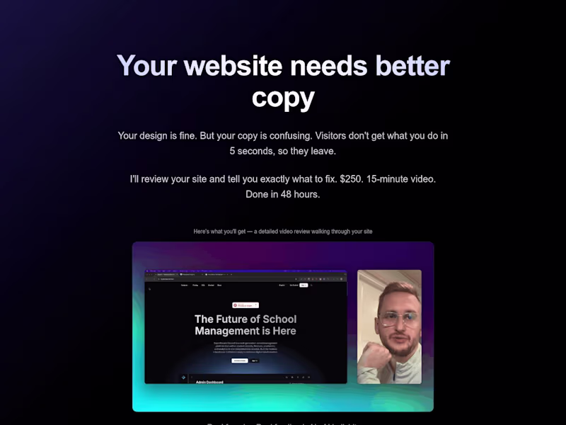 Cover image for I'll review your site and tell you exactly what to fix.