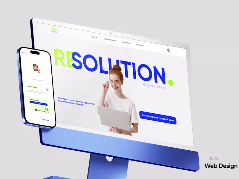 Cover image for UI / UX Website Design for Online English Courses