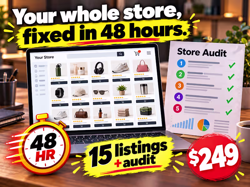 Cover image for Store Sprint: 15 Listings + Store Audit (48 hr)