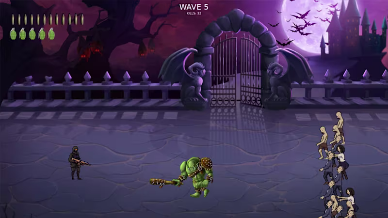 Cover image for A fast-paced 2D zombie survival shooter built entirely from ...