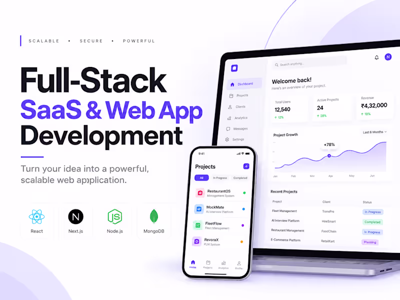 Cover image for Full-Stack SaaS & Web App Development