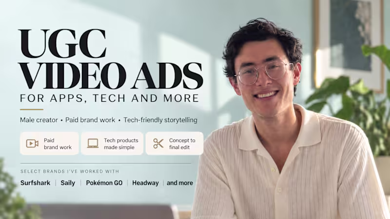 Cover image for UGC Video Ads for Tech, AI & SaaS Brands