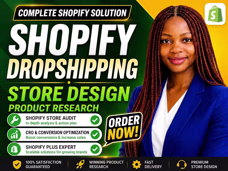 Cover image for Shopify Dropshipping Store Landing Page Design, Product Research