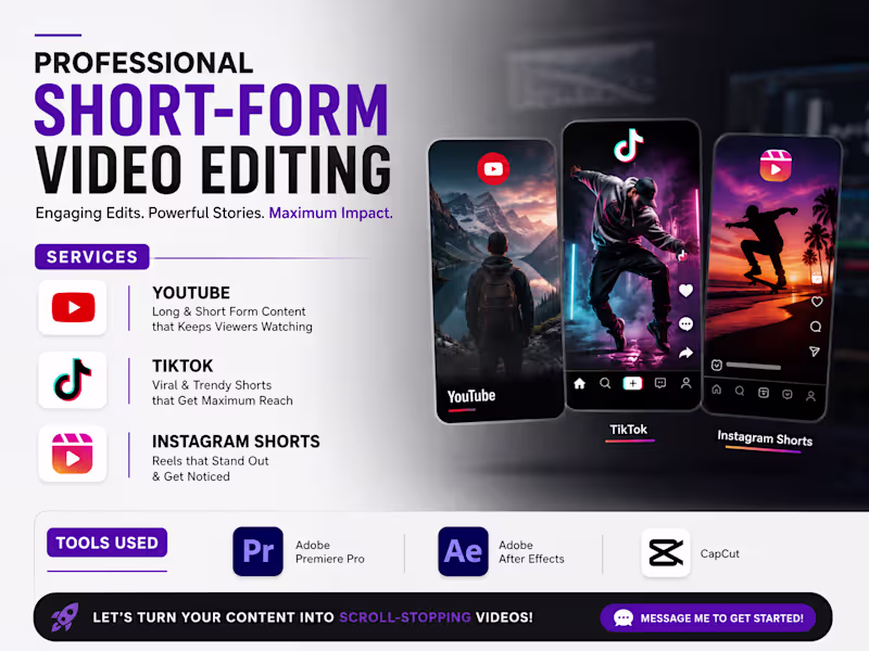 Cover image for Professional YouTube, TikTok & Instagram
