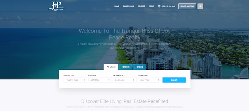 Cover image for Joy and Peace Realty - Discover Elite Living
