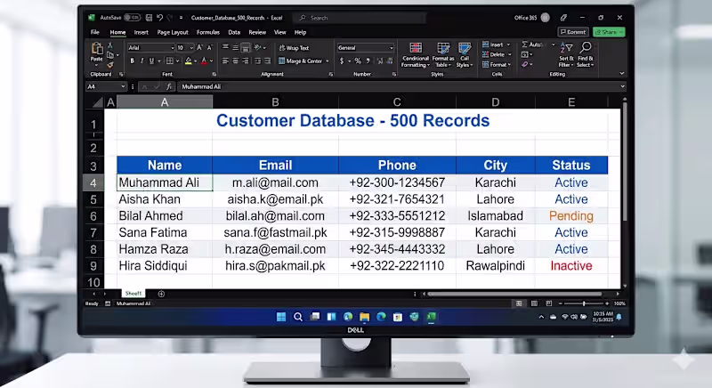 Cover image for Data Entry in Excel -