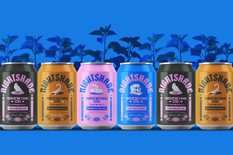 Cover image for Nightshade Brewing Co. Brand Identity and Package Design