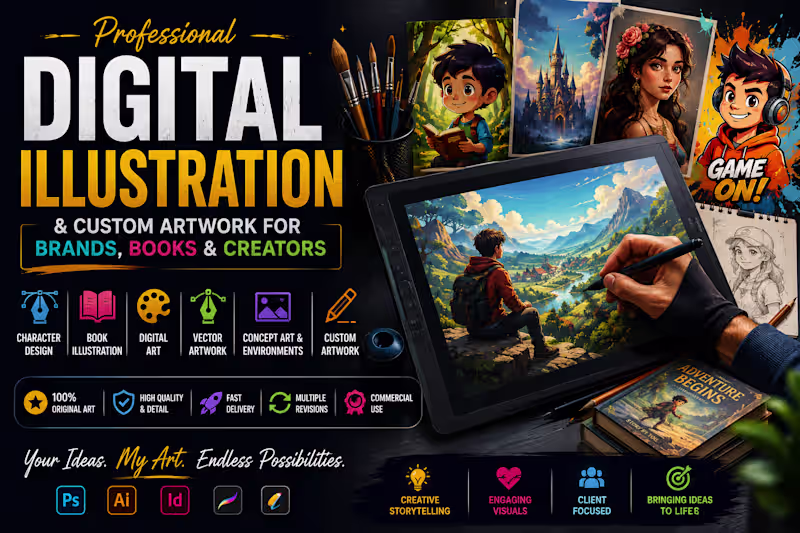 Cover image for Professional Digital Illustration & Custom Artwork for Brands, B
