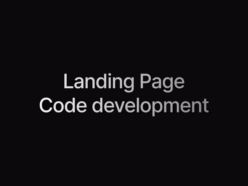 Cover image for Landing Page Code Development
