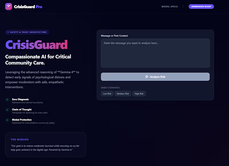 Cover image for CrisisGuard Pro: AI-Driven Crisis Detection