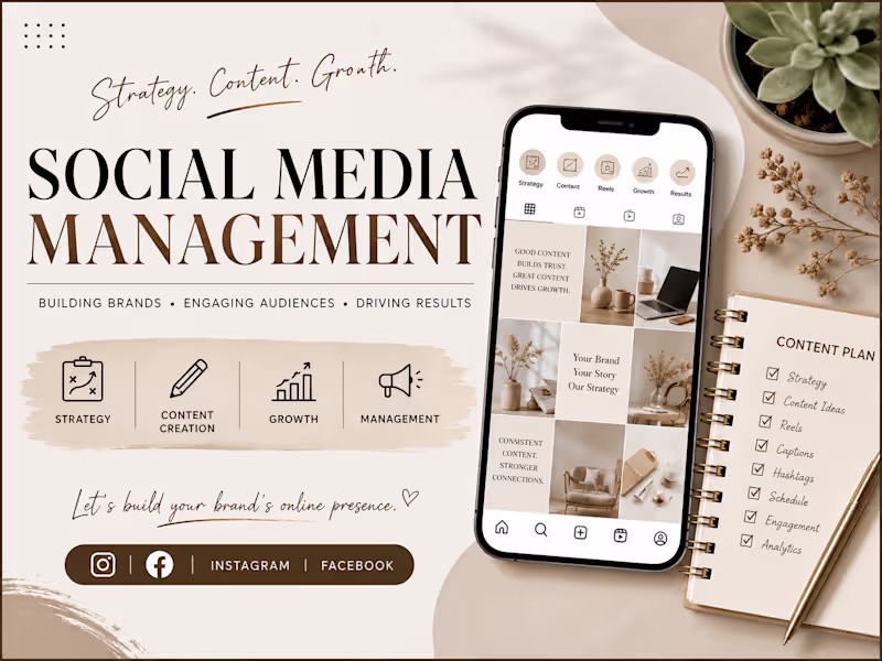 Cover image for Social Media Management for Instagram & Facebook