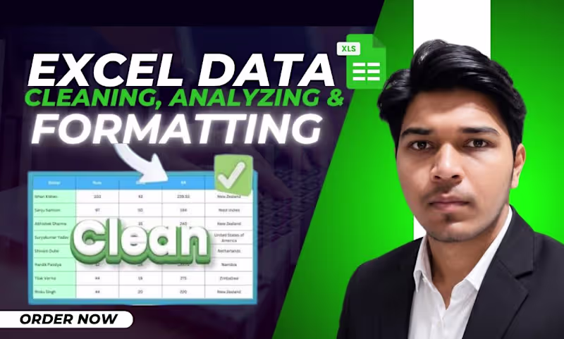 Cover image for Excel Data Cleaning & Formatting and Data Entry