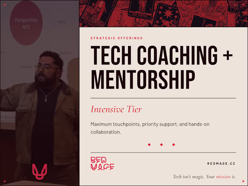 Cover image for Tech Coaching + Mentorship – Intensive