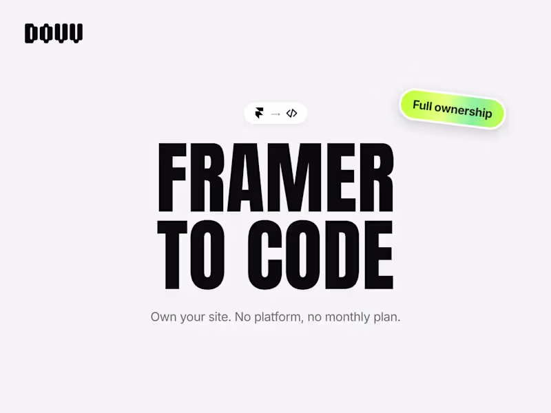 Cover image for Framer to Code Migration