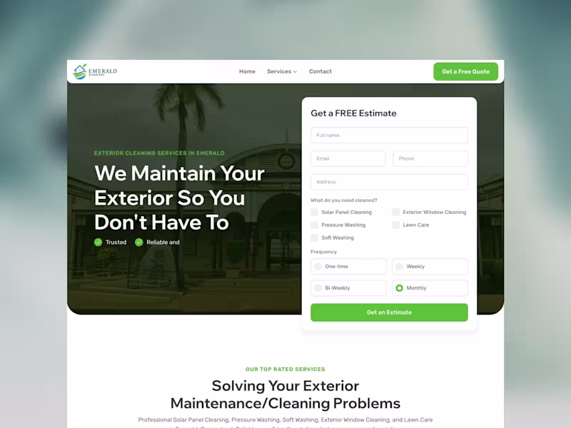 Cover image for Cleaning Service Framer Website