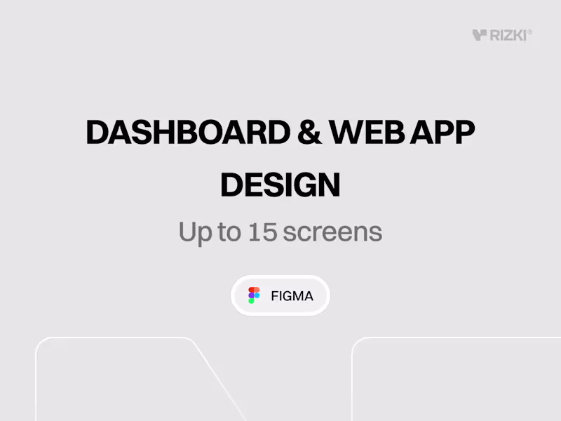 Cover image for Dashboard & Web App Design (Figma)