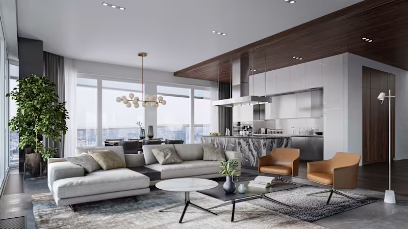 Cover image for Open-Plan Living Space Design & Visualization