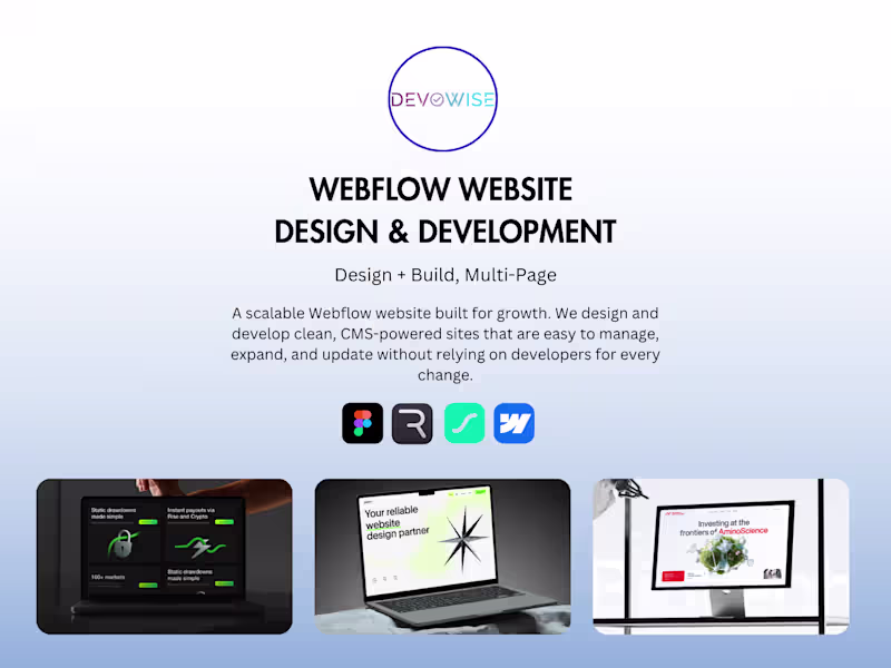 Cover image for Webflow Website — Design + Build, Multi-Page
