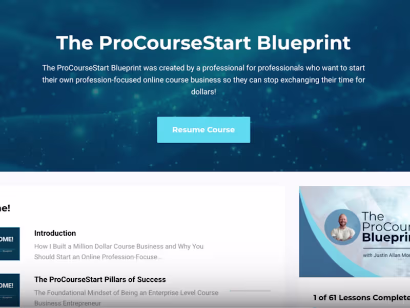 Cover image for ProCourseStart (Justin Allan Montgomery, 8-Figure Course