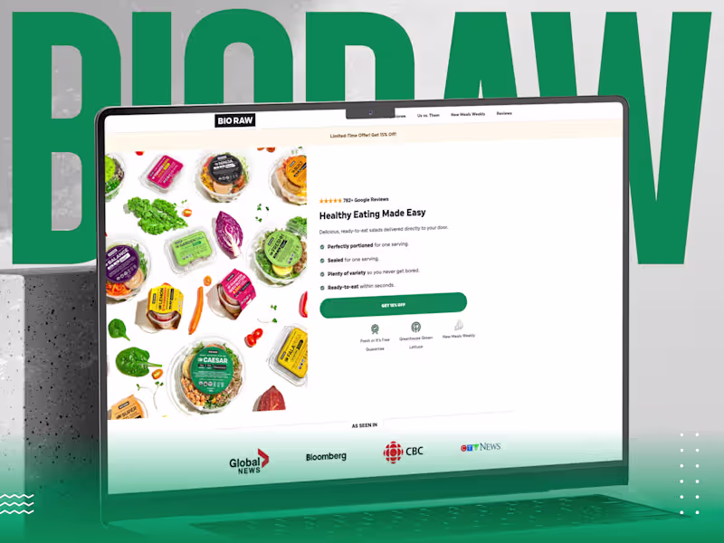 Cover image for BIORAW - Healthy Meal Delivery Website in Webflow