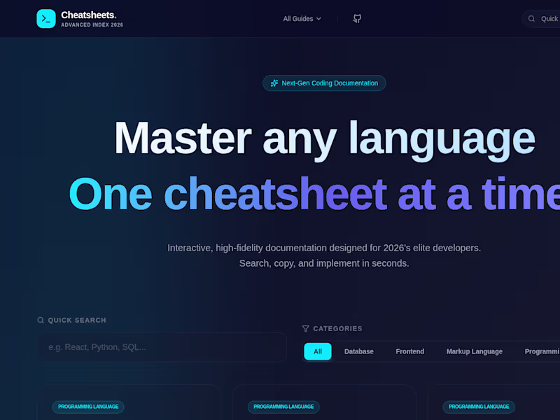Cover image for Cheatsheets — a developer reference