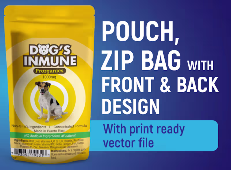 Cover image for Pet Product Pouch Zip Bag Packaging Design Custom Stand-Up Label