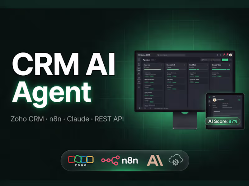 Cover image for Zoho CRM AI Agent for Lead Management & Operations (n8n)