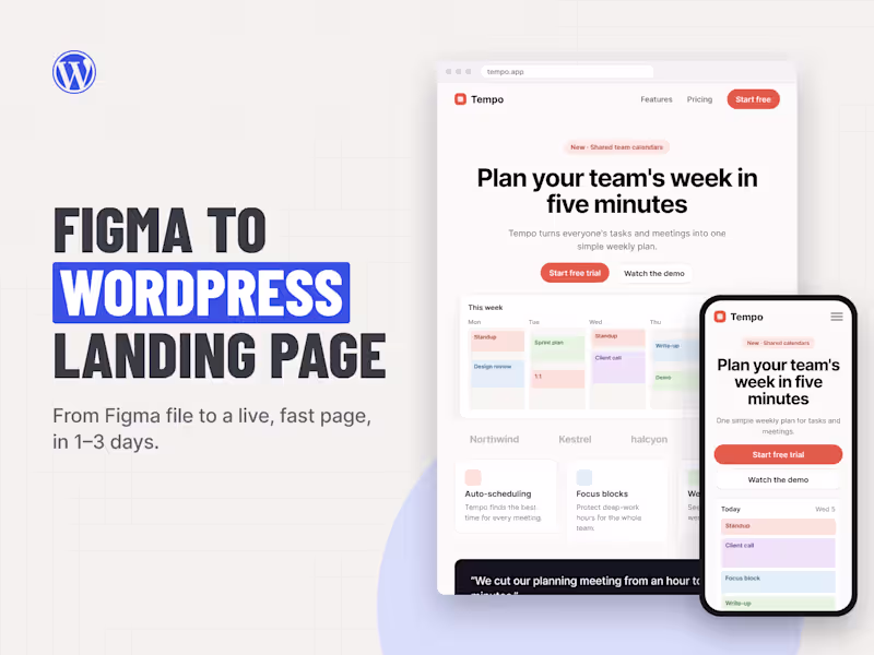 Cover image for Figma to WordPress Landing Page