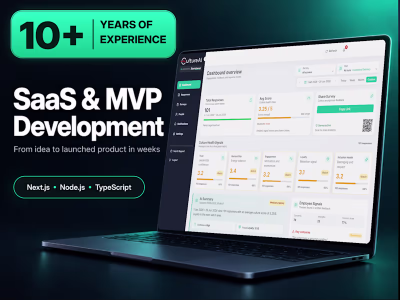 Cover image for SaaS & MVP Development (Next.js, Node.js, TypeScript)