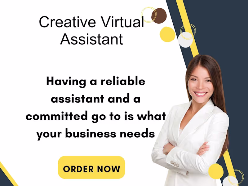 Cover image for creative virtual assistant data entry social media manager