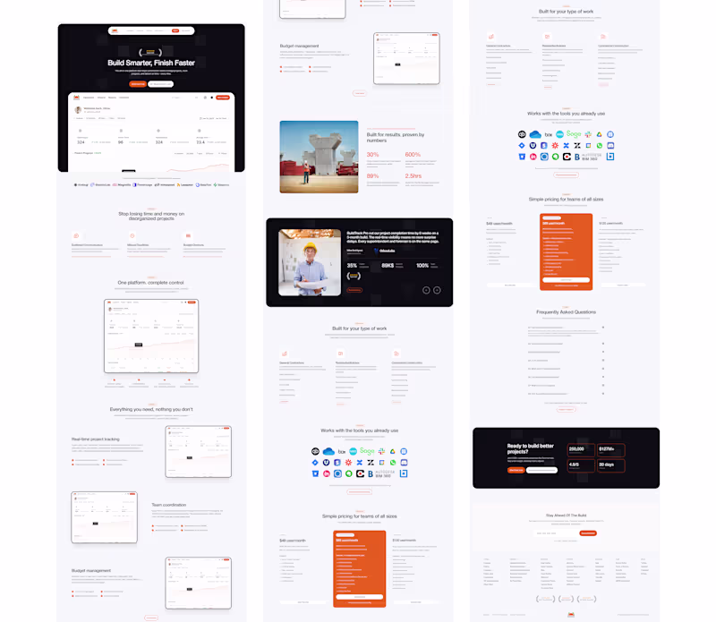 Cover image for BuildTrack Pro — SaaS Landing Page (Concept)