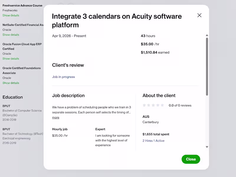 Cover image for Acuity Scheduling Automation & Remote