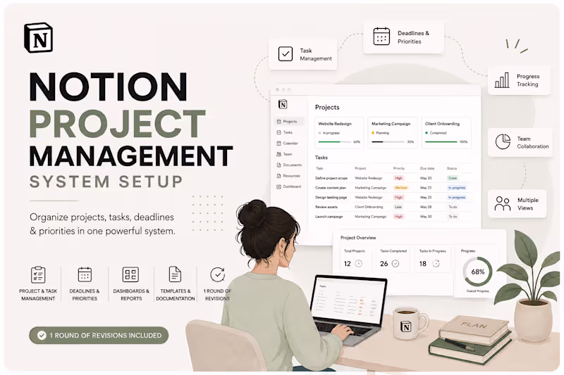 Cover image for Notion Project Management System Setup