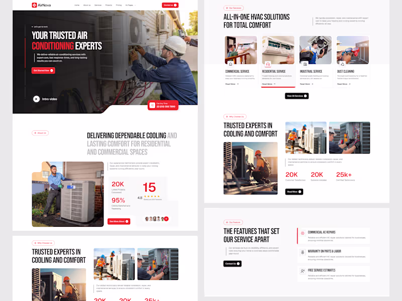 Cover image for AirNova – HVAC Service Website Design